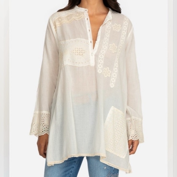 NWT Johnny Was Kit Patchwork Natural Cotton Tunic Size Small - Picture 5 of 11